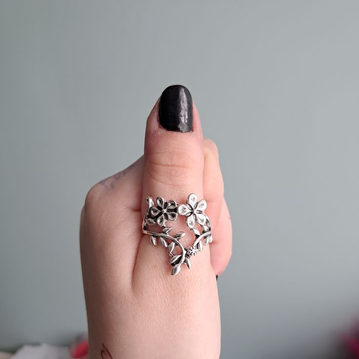 Pierścionek kwiaty 15mm,nowy vintage,hippie