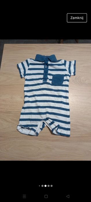 Rampers kopertowy body pizama 62