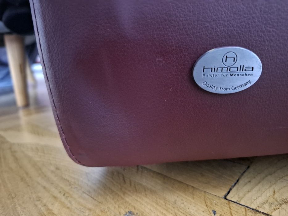 Sofa skórzana bordowa