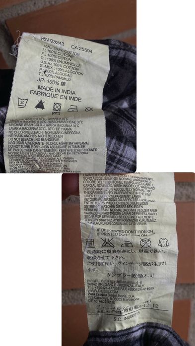 Рубашка Diesel оригінал вінтажна M у клітинку