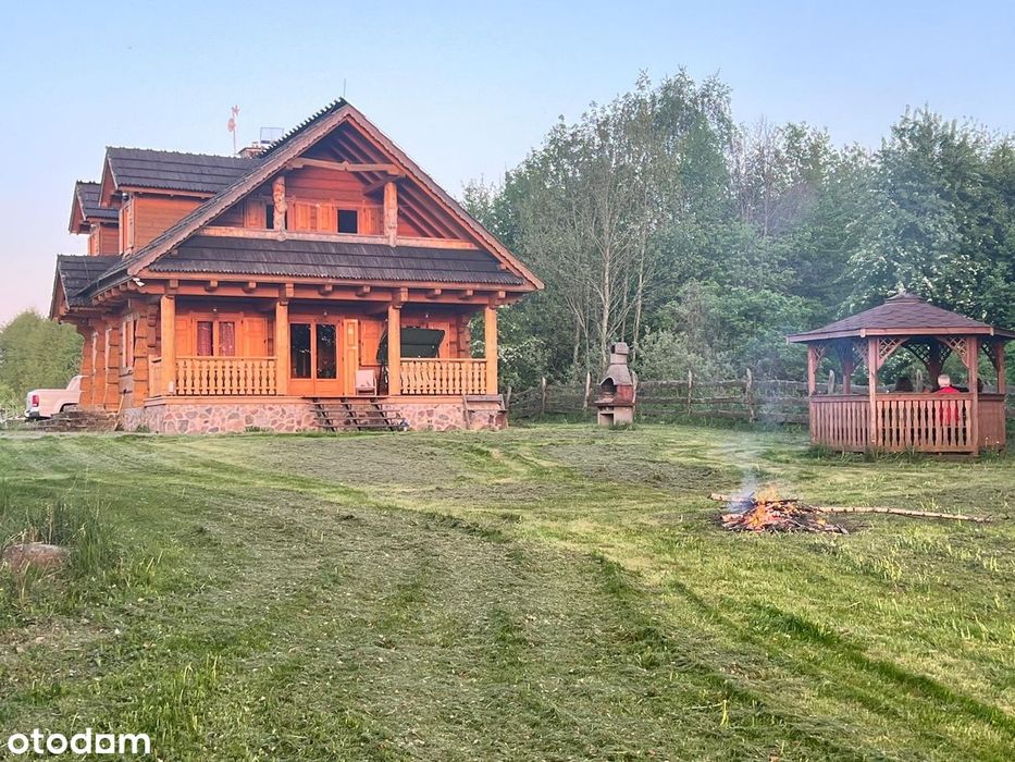 Góralski dom z bala nad jeziorem Dadaj z własną linią brzegową - Widok 2