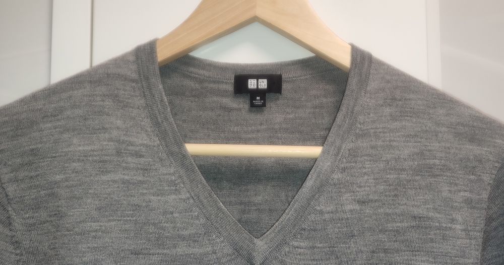 Sweter Uniqlo r. M szary 100% wełna