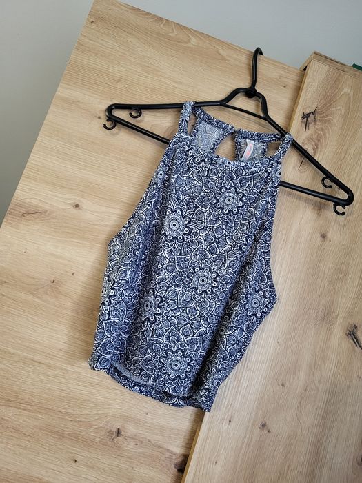 Granatowa bluzka damska top na lato XS 34/ S 36