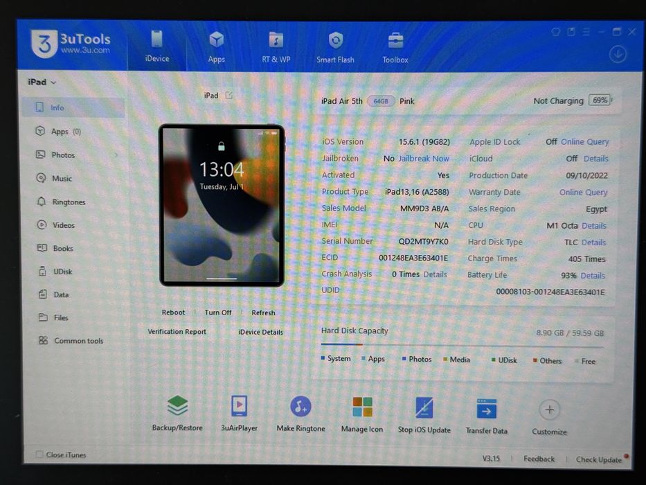 iPad Air 5 (A2588) - 64GB - Apple M1 - faktura VAT 23%