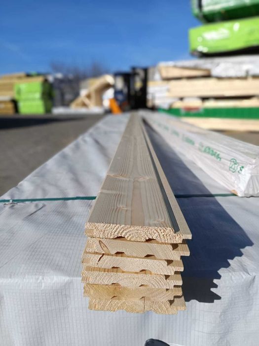 Podbitka boazeria elewacja świerkowa profil Softline AB -19mm/121mm