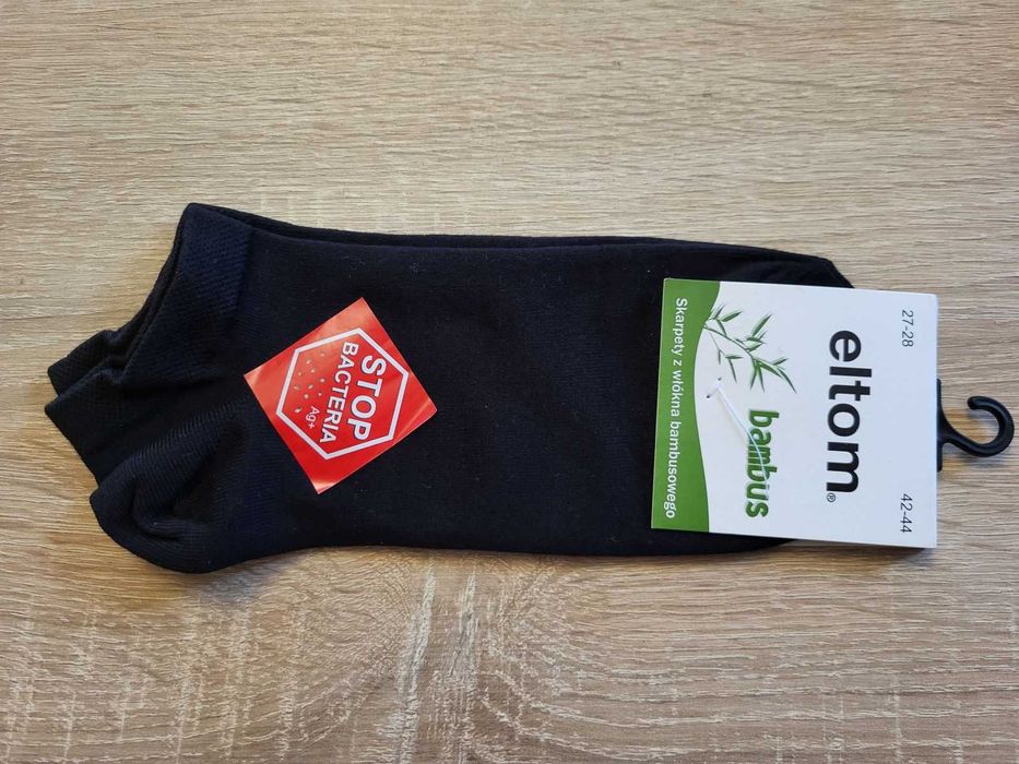 Czarne męskie skarpetki stopki BAMBUSOWE 42-44 Eltom - 3 pary