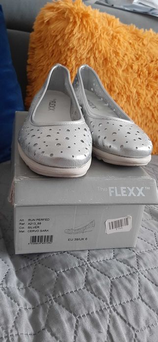 baleriny półbuty The Flexx srebro rozm 39 używane