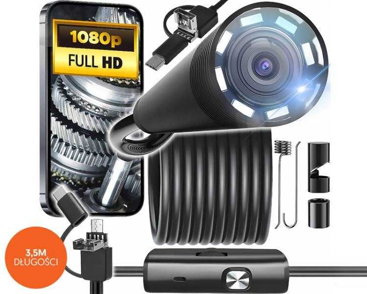 Kamera Endoskopowa 3,5m Obiektyw 8/7/5,5mm USB/C/MICRO 1920x1080p!!!