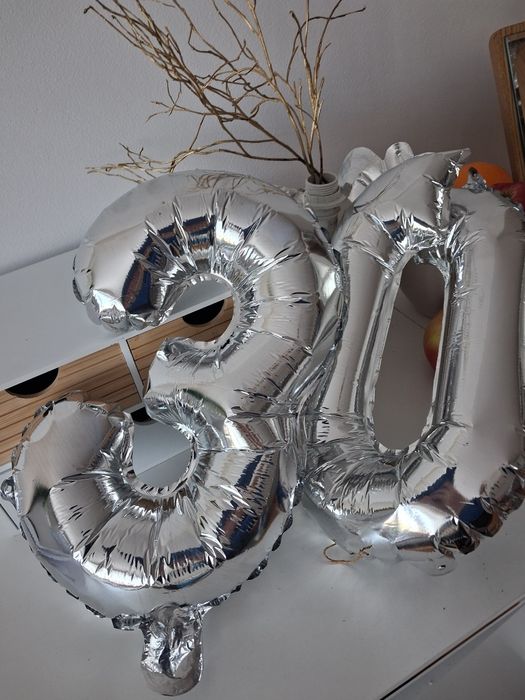 Balony na 30 urodziny srebrne