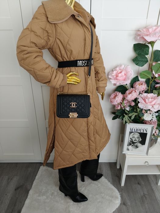 Płaszcz pikowany Camel oversized Coat Casual R.M/L