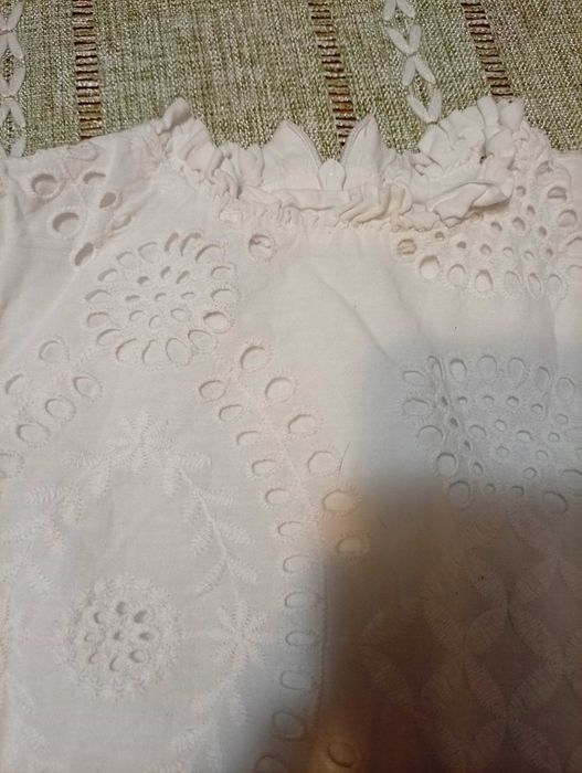Sukienka biała haft 80 cm