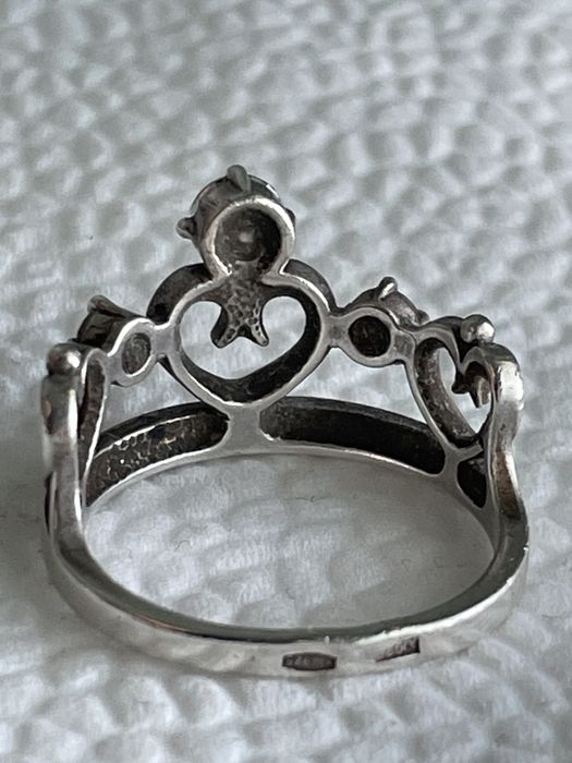Кольцо корона серебряное шикарный аксессуар
