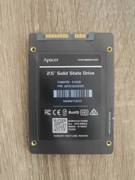 SSD 2.5 480Gb-512Gb, HDD 3.5 1Tb