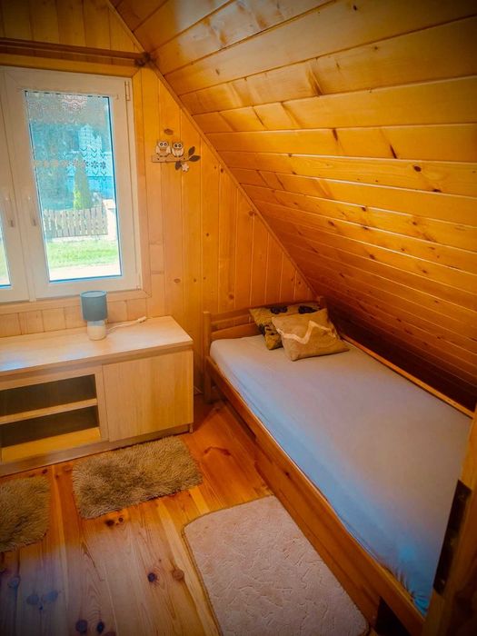 Domek letniskowy do wynajęcia ( 1 na posesji ) Tumiany, kajaki, łódka