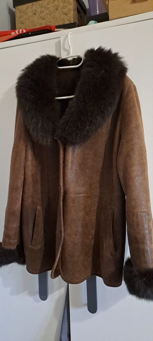 Kurtka Kożuch skóra naturalna brąz