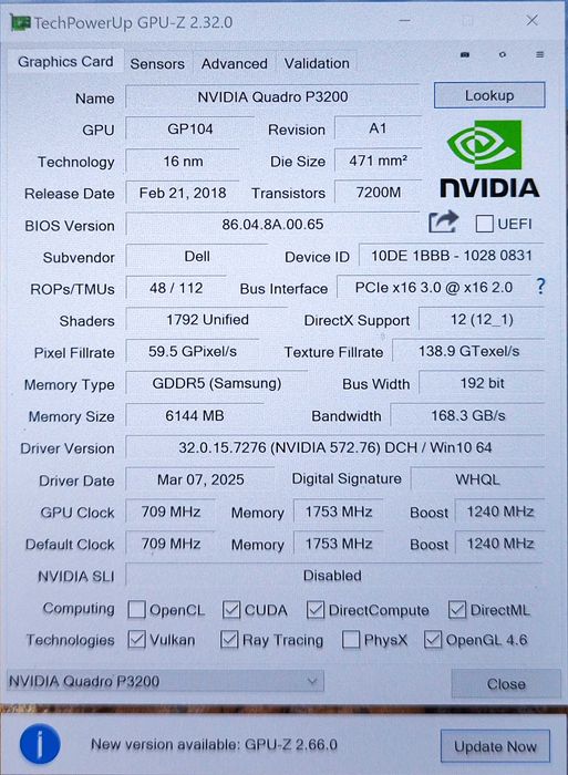 Ноутбук Dell Precision 7530 15,6" UHD XEON E-2186M/32Gb/SSD/P3200 6Gb