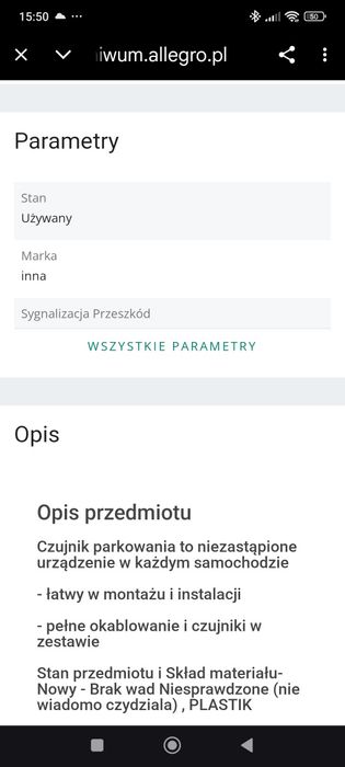 Czujnik parkowania