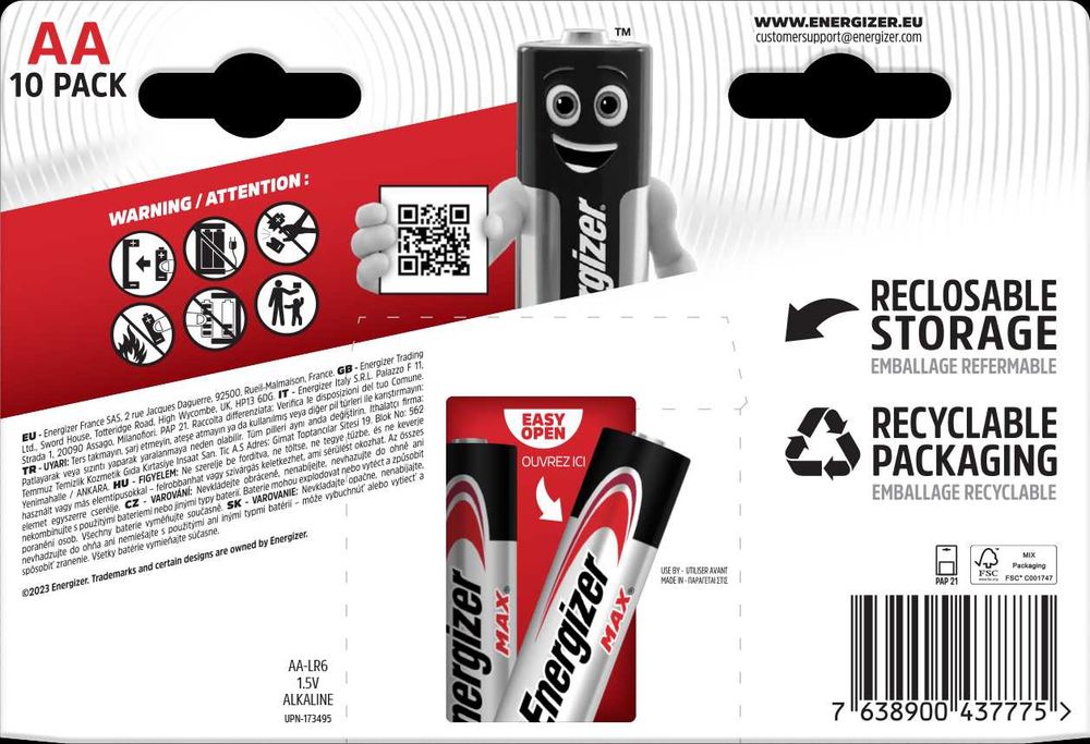 Супер-ціна! Батарейка ENERGIZER MAX AA\LR6_AAA\LR03 бл 10 шт НОВА!