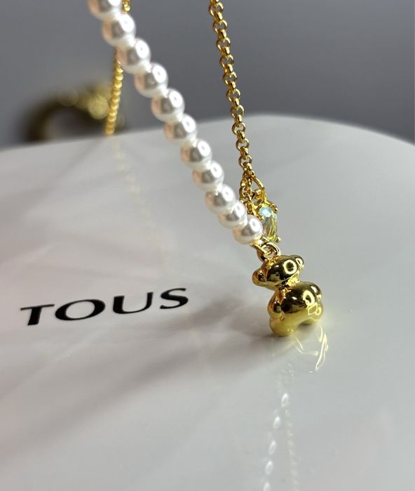 TOUS naszyjnik Bold Bear perły srebro 925