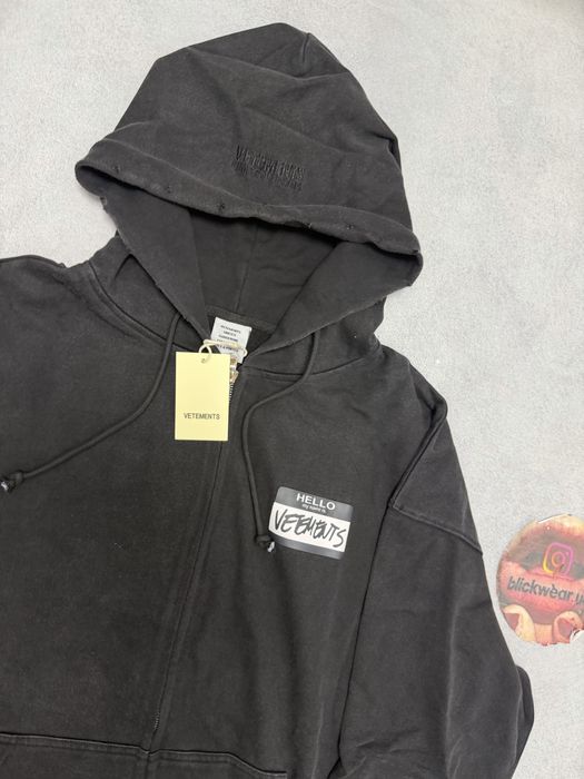 зип худи Vetements Hello My Name is Vetements Balenciaga rick owens