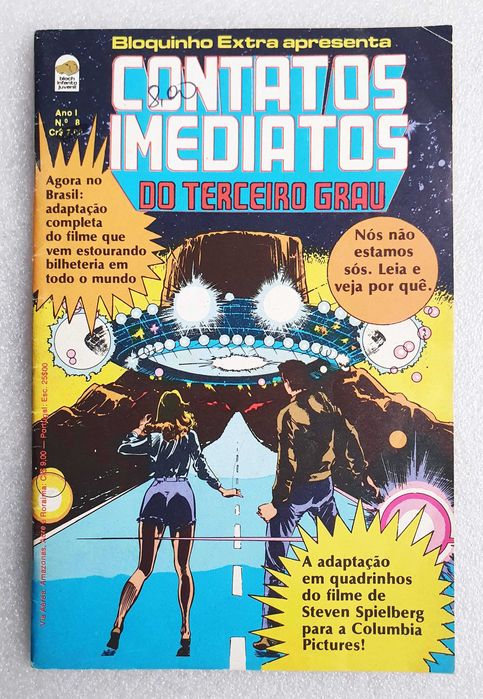 Antigo Livro BD ~ "Contatos Imediatos do Terceiro Grau" ~ Bloquinho Extra nº8 ~ 1978 ~ RARO
