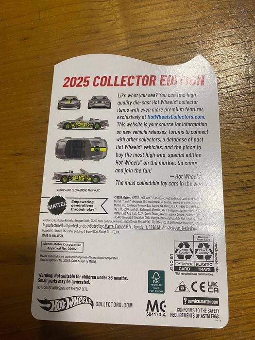 Hotwheels 2004 Mazda MazdaSpeed Miata Zamac Edition 2025