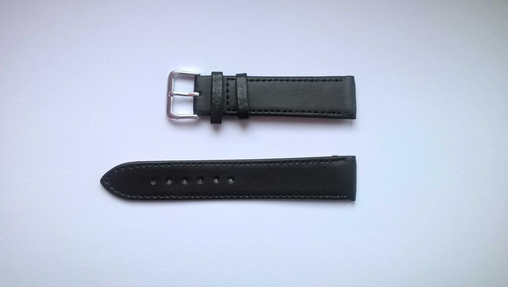 Czarny pasek do zegarka szerokość 20mm , skóra eko , nowy