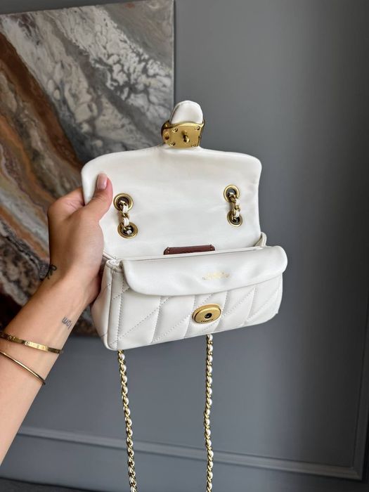 Coach Tabby Pillow Bag Ivory Gold premium / жіноча шкіряна сумочка