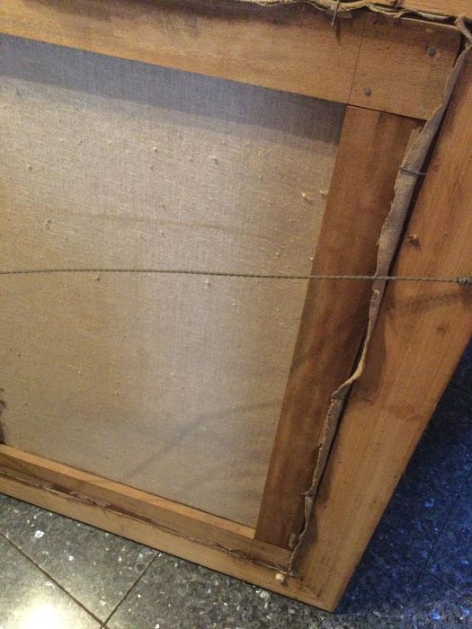 Pintura Óleo Rainha Santa Isabel Arte Sácra Assinada de 1901 1,28 mt