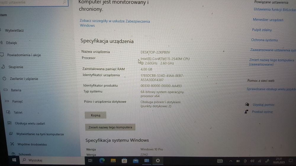 Laptop tablet hp 2760p i5 diagnostyka