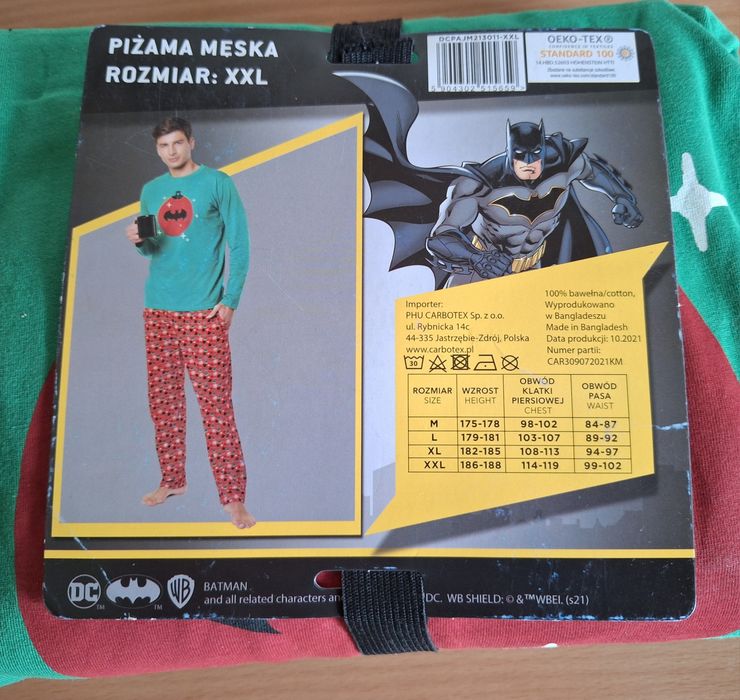 Piżama męska Batman  roz. XXL