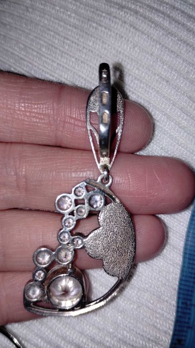 Срібний набір. Сережки та кулон