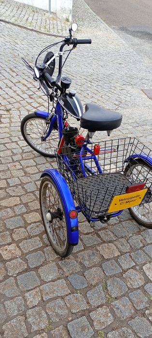 Tricycle with auxiliary engine