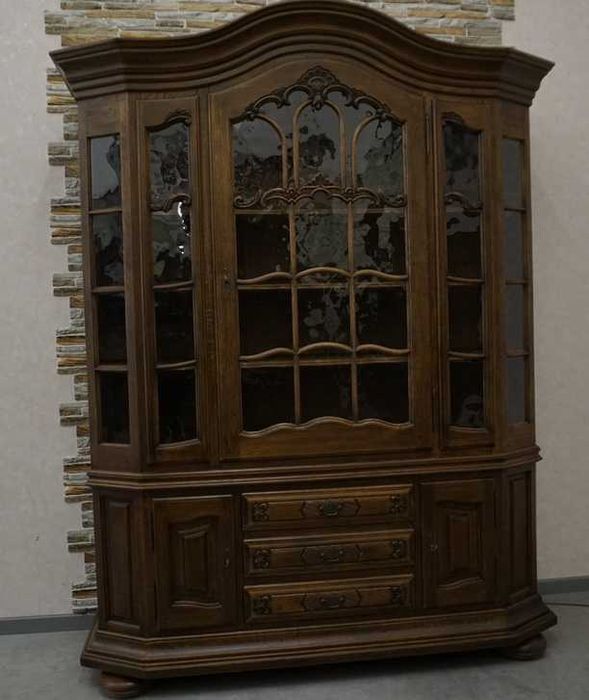 Witryna Dębowa Lity Dąb Ciemna Przebogata szer. 170 cm (P-1371)