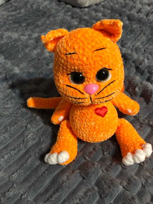 Вязаная игрушка котик Ручная  робота готова на подарок