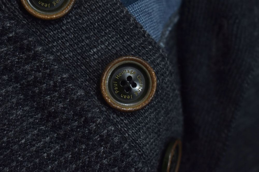 Jean Paul 52 Trail Melange Button Neck Wełniany Sweter Męski L