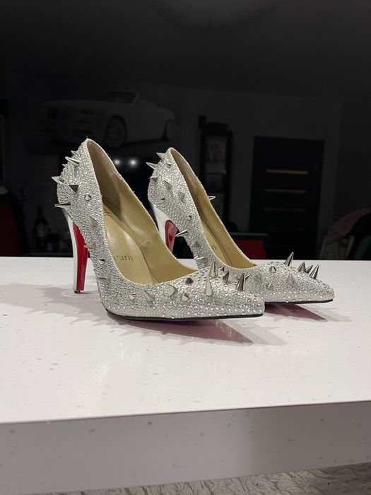 Туфли Christian Louboutin Strass & Spikes Silver | Оригинал | Идеал