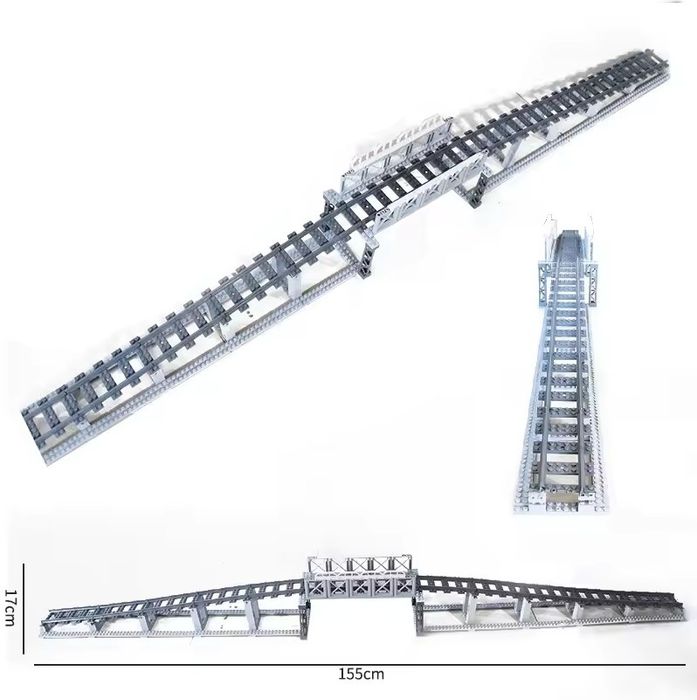 Poczwórne skrzyżowanie Lego - pociąg 60337, 60336, 60198, 60197, 7939