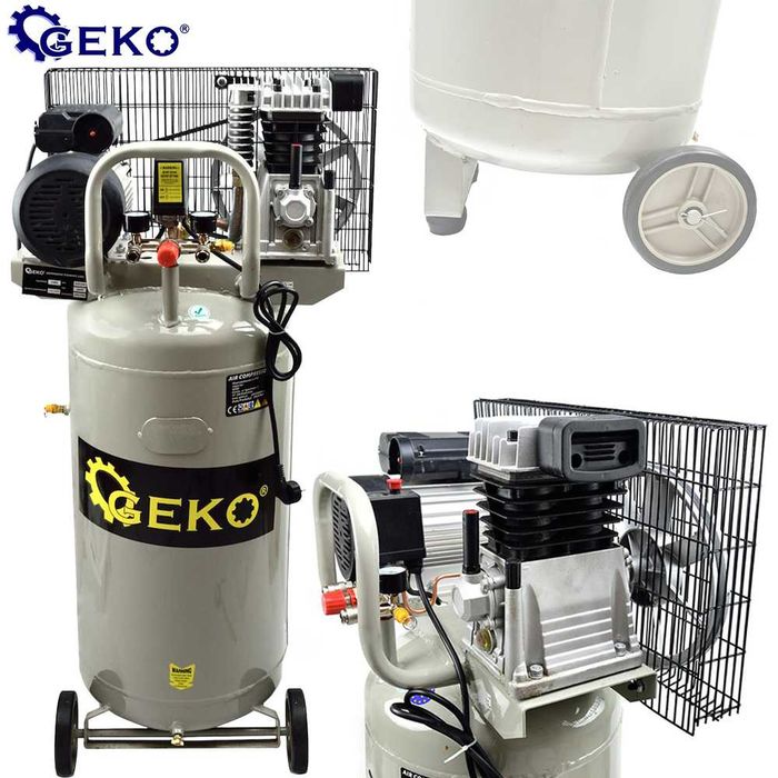 GEKO Kompresor Olejowy Pionowy Sprężarka Powietrza 100l 390l/Min 8 Bar 2KM 230V G80304