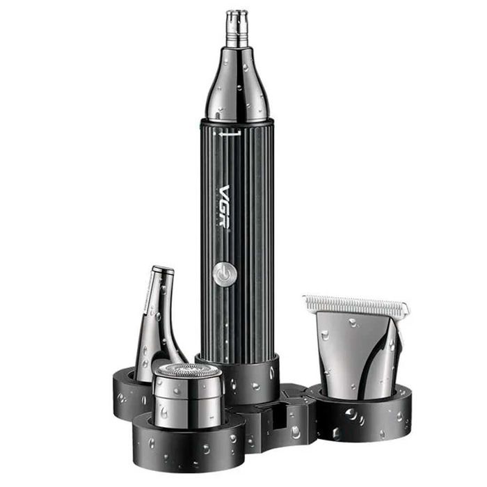 Триммер аккумуляторный для носа ушей и окантовки 4 в 1 VGR V-630, 4 насадки