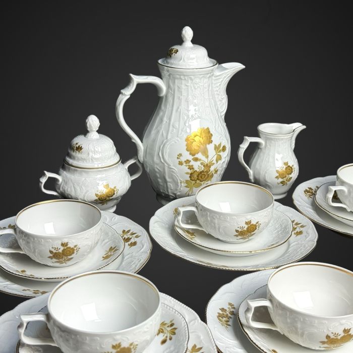 Serwis kawowy Rosenthal Sanssouci złote kwiaty B41/7203