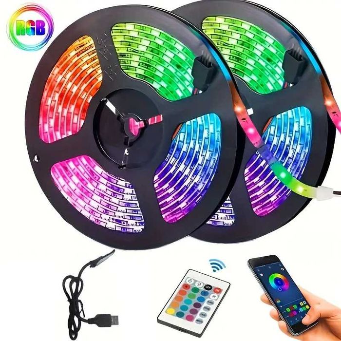 NOVO - Fita de LED RGB que muda de cor por controlo remoto ou musica
