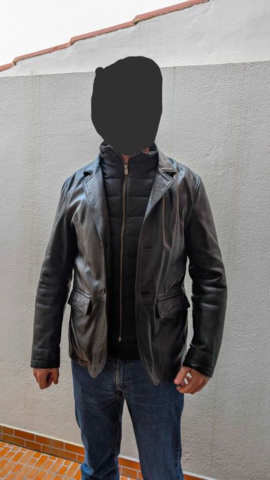 Casaco Blazer em Pele. Couro genuíno. Casa das Peles