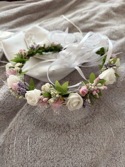 Zestaw komunijny wianek, torebka , rekawiczki