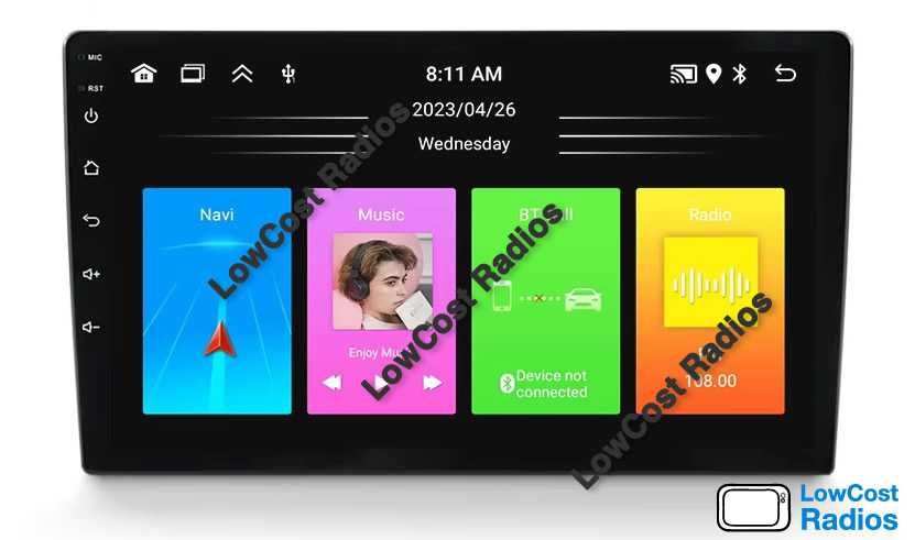 Rádio 2DIN, Tablet Host 7", 9", 10" - Android 15 - GPS, BT, USB, Wifi | CARPLAY • ANDROID AUTO