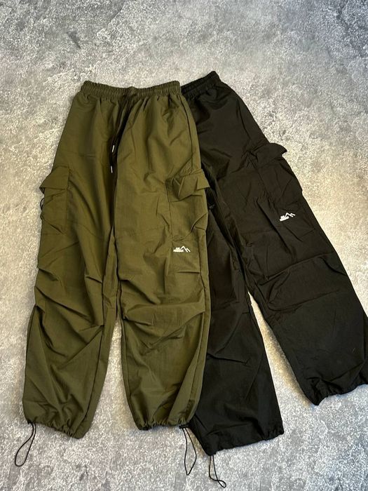 GORETEX НА УТЯЖКАХ карго штани чорні зелені парашути штаны черные М Л