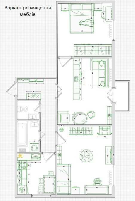 3-кімнатна квартира (сталінка) 95-96 квартал (Гагаріна/Героїв АТО)