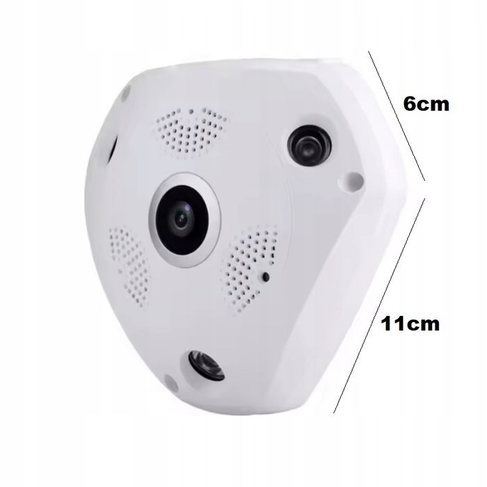 Bezprzewodowa Kamera Fisheye Rybie Oko Ip 360° 3Mpx Wifi