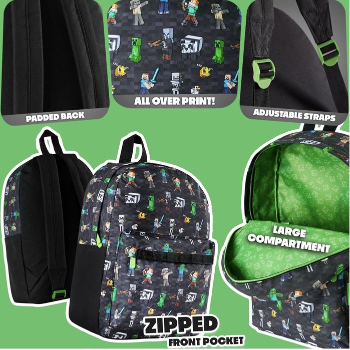 Minecraft Plecak dla chłopców, plecak dla dzieci, tornister dla chłopc