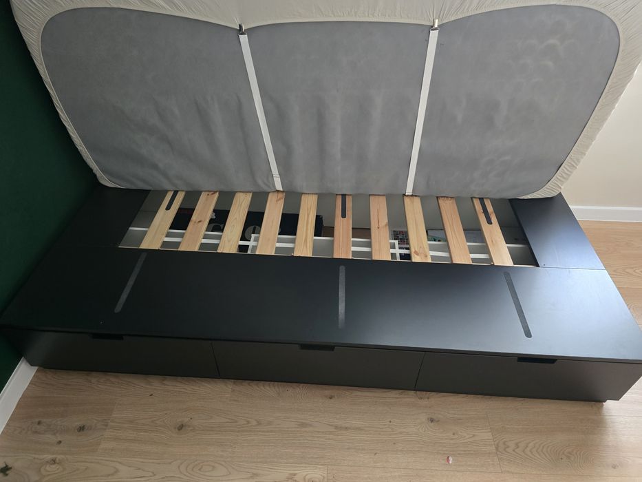 Łóżko 90x200 Ikea Nordli antracyt